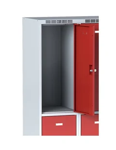 Alfa 3 Metalowa szafka ubraniowa 2-drzwiowa, drzwi niebieske, zamek obrotowy 1261727 - Szafki BHP - miniaturka - grafika 2