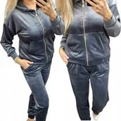 Dresy damskie - Rozpinany Dres Damski Welur 62 64 11xl 12xl graf wygodny otulający SUPERBIG - miniaturka - grafika 1