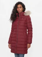 Kurtki damskie - Tommy Jeans Kurtka puchowa Essential DW0DW09060 Bordowy Slim Fit - miniaturka - grafika 1