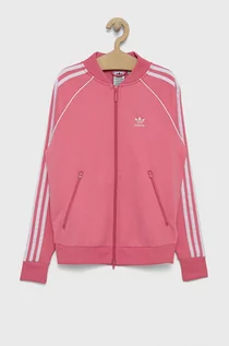 Bluzy damskie - Adidas Originals Originals Bluza bawełniana dziecięca kolor różowy z aplikacją XS;S;M;L;XL;XS - grafika 1