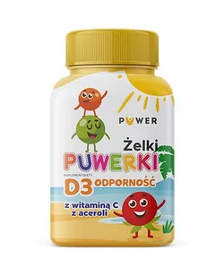 Puwerki D3 z acerolą, żelki na odporność, 150 g - Przeziębienie i grypa - miniaturka - grafika 1