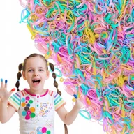 Ozdoby do włosów - Silikonowe Mini Gumki Elastyczne Do Warkoczyków Kolorowe Gumeczki 1000 Szt. - miniaturka - grafika 1