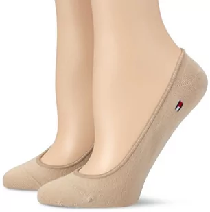 Tommy Hilfiger Damskie skarpety do kostki Footie Invisble 2P, Beżowy (Nomad), Size 39 - Skarpetki damskie - miniaturka - grafika 1
