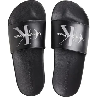 Calvin Klein Jeans Klapki damskie Slide NY Perłowe, potrójne czarne, 37 EU, Potrójny czarny, 37 EU - Klapki i japonki damskie - miniaturka - grafika 1