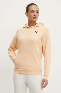Puma bluza bawełniana BETTER ESSENTIALS damska kolor pomarańczowy z kapturem gładka 675988 - Bluzy damskie - miniaturka - grafika 1