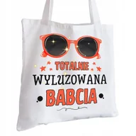 Torby i wózki na zakupy - Torba Bawełniana biała dla Babci Na Prezent ekologiczna Trwały Nadruk - miniaturka - grafika 1