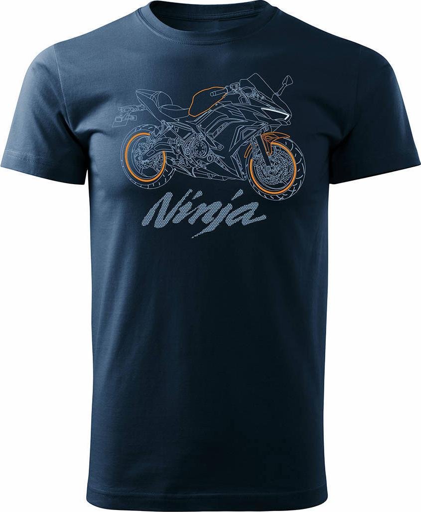 Topslang Koszulka motocyklowa na motor Kawasaki Ninja 650 męska granatowa REGULAR r. XL