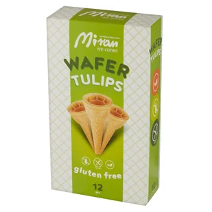 Wafle Do Lodów Bezglutenowe/ Wafer Tulips 40G ( 12 Szt) Miran - Dodatki do ciast w proszku - miniaturka - grafika 1