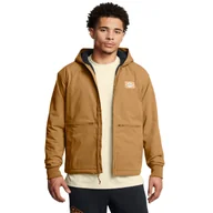 Kurtki męskie - Męska kurtka przejściowa Under Armour Project Rock Work Jacket - brązowa - UNDER ARMOUR - miniaturka - grafika 1