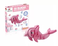 Klocki - RÓZOWY DELFIN KLOCKI PIANKOWE MIĘKKIE PUZZLE 26EL - miniaturka - grafika 1