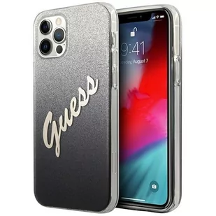 Guess GUHCP12LPCUGLSBK iPhone 12 Pro Max 6,7" czarny/black hardcase Glitter Gradient Script GUE001089 - Etui i futerały do telefonów - miniaturka - grafika 2