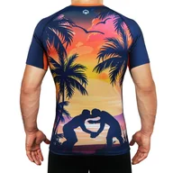 Kimona, stroje i obuwie - Rashguard do MMA/BJJ męski Ground Game Hang Loose z krótkim rękawem - miniaturka - grafika 1