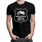 Koszulki męskie - MO Lubię mój motocykl, mojego psa i może 3 ludzi - męska koszulka z nadrukiem 9383 - miniaturka - grafika 1