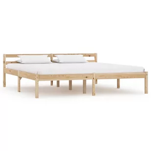vidaXL Rama łóżka, lite drewno sosnowe, 160 x 200 cm - Łóżka - miniaturka - grafika 1
