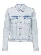 Kurtki damskie - ONLY Damska kurtka ONLTIA LS DNM MAS528, jasnoniebieska, wybielana denim, 36, Light Blue Bleached Denim, 36 - miniaturka - grafika 1