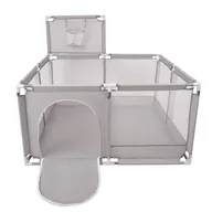 Łóżeczka i kojce - Selonis Boisko KK-100X z piłeczkami 6cm szary: żółty-biały-szary-pomarańcz 125x125x105/400piłek Zabawka kojec - miniaturka - grafika 1