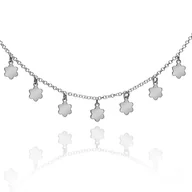 Naszyjniki - Naszyjnik z kwiatuszkami srebrny - miniaturka - grafika 1