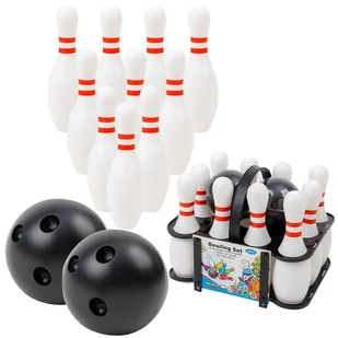 Kręgle zestaw kręgli do gry w kręgle 10szt + 2 kule + kosz - Zabawki i gry sportowe - miniaturka - grafika 1