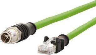 Metz Kabel połączeniowy METZ CONNECT M12 męski-RJ45 męski, 8-biegunowy kodowany X, 1 m