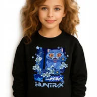 Bluzy dla dziewczynek - Bluza Dziecięca czarna HUNTRIX GAJA Do Przedszkola K-pop Muzyka Wz - 104 cm - miniaturka - grafika 1