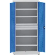 Pozostałe wyposażenie warsztatu - PARTNER B2B Metalowa szafa warsztatowa na narzędzia KOVONA, 4 półki, 2 szuflady, spawana, nośność 50 kg, 950 x 500 x 1950 mm 178591 - miniaturka - grafika 1