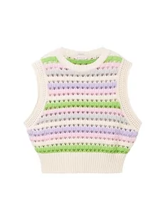 TOM TAILOR Dziewczęcy sweter w paski, 32556-różowy fioletowy wielokolorowy pasek, 176 cm - Paski - miniaturka - grafika 1