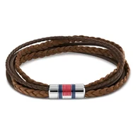 Bransolety męskie - Bransoletka Męska Tommy Hilfiger Z Naturalnej Skóry W Kolorze Brązowym - Stylowy Dodatek Dla Mężczyzn - miniaturka - grafika 1