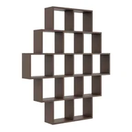 Regały - Nowoczesny regał ścienny, wiszący, 120x18x136 cm, wenge, mat - miniaturka - grafika 1