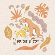 Fototapety - Fototapeta Król Lew pomarańczowym - 250 x 250 cm - KOMAR - miniaturka - grafika 1