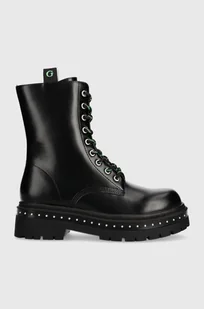 Guess workery JOYA damskie kolor czarny na płaskim obcasie FL7JYA LEA10 - Botki damskie - miniaturka - grafika 1