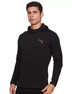 Bluzy męskie - PUMA Męska bluza z kapturem Evostripe - czarno-złota, S, Puma czarno-złoty, S - miniaturka - grafika 1