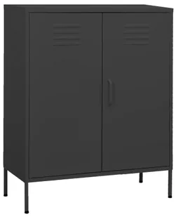 Metalowa dwudrzwiowa szafka wielofunkcyjna antracyt N0-K39 - Szafy - miniaturka - grafika 1