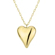 Naszyjniki - Heart złote dmuchane serce naszyjnik na łańcuszku ze stali szlachetnej - Manoki - miniaturka - grafika 1