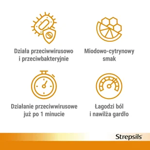 reckitt benckiser (poland) s.a reckitt benckiser poland) s.a Strepsils z miodem i cytryną na ból gardła 24 tabletki - Przeziębienie i grypa - miniaturka - grafika 2