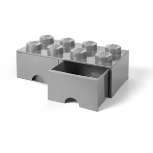 Lego LEGO Brick 8 guziki, 2 szuflady, pudełko do przechowywania można układać w stos, 9,4 L, szary, szuflady 194  m. kamień Szary 40061740 - Pudła i pojemniki do przechowywania - miniaturka - grafika 3