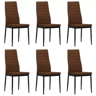 Krzesła - vidaXL Krzesła jadalniane obite tkaniną, 6 szt., brązowe - miniaturka - grafika 1