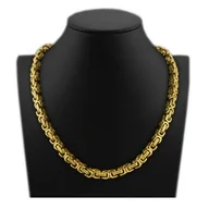 Łańcuszki - Łańcuch męski Złoty Splot Królewski Bizantyjski 5 mm 50 cm - miniaturka - grafika 1