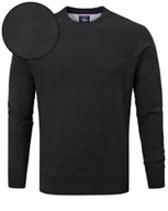 Swetry męskie - Elegancki SWETER Męski Klasyczny CZARNY Bawełniany XXL Pako Jeans - miniaturka - grafika 1