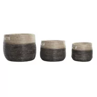 Pudła i pojemniki do przechowywania - Emaga Zestaw koszyków DKD Home Decor Naturalny Szary Trawa morska (3 pcs) (37 x 37 x 40 cm) - miniaturka - grafika 1
