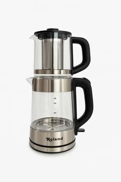 Elektryczny CZAJNIK TURECKI Zaparzacz Do Herbaty SZKLANY Roland 2200W 2,7L