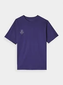 Koszulki i topy damskie - 4F T-shirt bawełniany uniseks 4FWAW24USEAM174-31M Granatowy Roz. L-XL - miniaturka - grafika 1