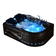 Wanny z hydromasażem - Czarna wanna z hydromasażem Venezia 761 Fala 180x120 lewa - miniaturka - grafika 1