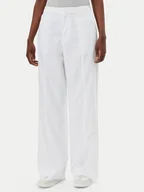 Spodnie sportowe damskie - Calvin Klein Jeans Spodnie materiałowe J20J225340 Biały Relaxed Fit - miniaturka - grafika 1