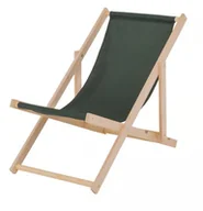 Leżaki ogrodowe - KLASYCZNY LEŻAK FOTEL ROZKŁADANY PLAŻOWY OGRODOWY ZIELONY - miniaturka - grafika 1