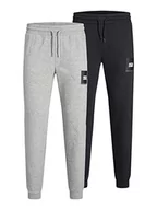 Spodenki męskie - JACK&JONES PLUS Męskie spodnie do biegania JPSTGORDON JJJILOCK Sweat PA IN 2PK MP PS, czarne/opakowanie: LGM, 44/32, Czarny/paczka: lgm, 44W / 32L - miniaturka - grafika 1