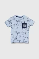 Koszulki dla chłopców - Guess t-shirt bawełniany dziecięcy kolor niebieski wzorzysty - miniaturka - grafika 1