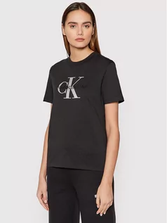 Koszulki i topy damskie - Calvin Klein Jeans T-Shirt J20J216808 Czarny Regular Fit - grafika 1