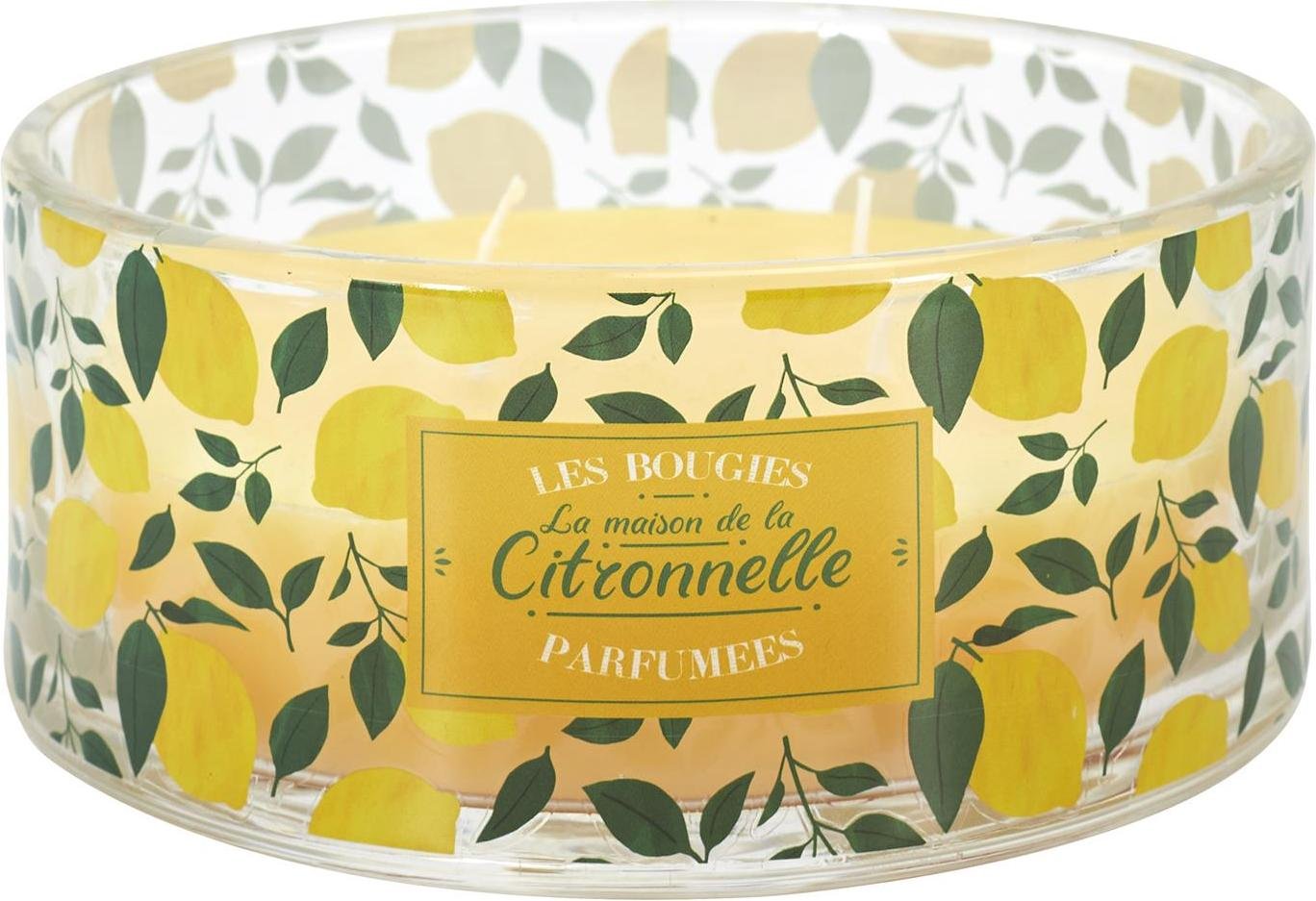 Świeca zapachowa Citronella przeciw komarom - Ø 19 cm - Świeca zewnętrzna o zapachu cytryny - Szklany słoik z 3 knotami - Przeciw komarom - Summery Zest