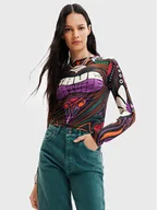 Bluzki damskie - Desigual Bluzka Blair 22WWTK35 Kolorowy Slim Fit - miniaturka - grafika 1