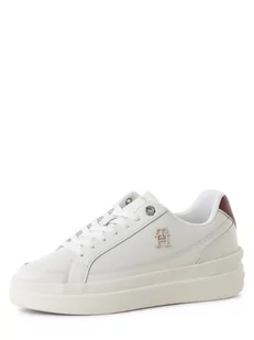 Tommy Hilfiger - Damskie tenisówki ze skóry, biały - Trampki damskie - miniaturka - grafika 1